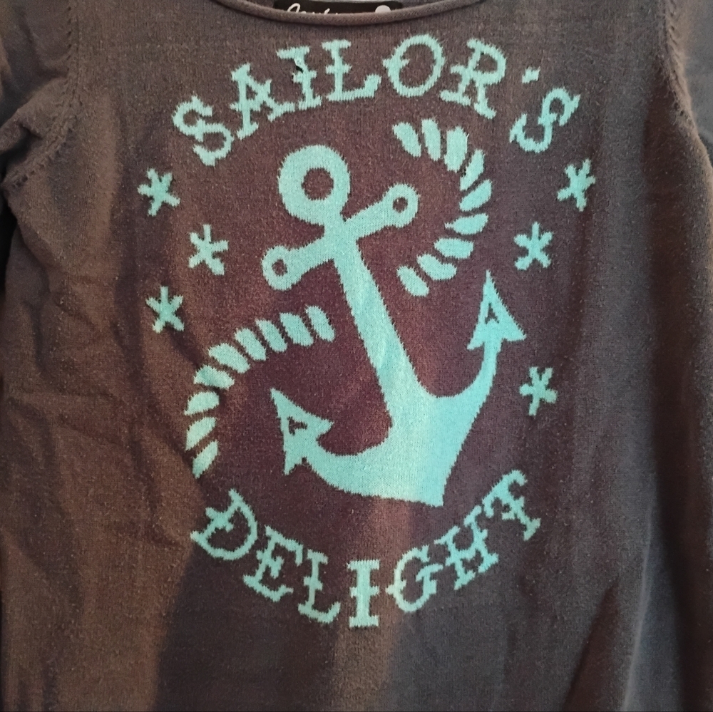 Sourpuss Sailor's Delight Anchor Sweater Size Large - Picture 3 of 6